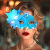 Maeaccx Blue Masquerade Mask for Women Light Up Flower Masks