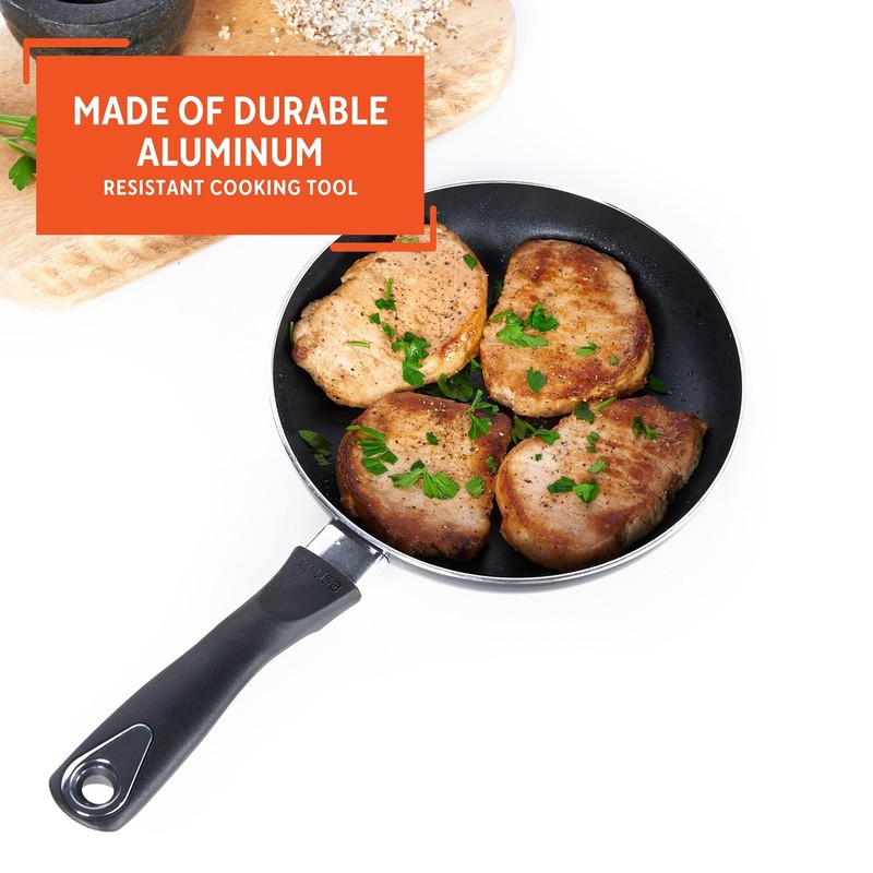 IMUSA 8in Bistro Aluminum Nonstick Fry Pan with Cool Touch