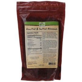 NOW Natural Foods, Almonds, Roasted with Sea Salt, Source of Protein, Fiber and Healthy Fatty Acids, Grown in the USA, Certified Non-GMO, 1-Pound (Packaging May Vary)
