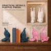 Hippo Bookends for Heavy Books, Decorative Bookends (Ocean Teal)