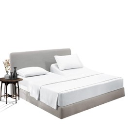 SGI bedding 36" King Split Top Flex Head Sheet 100% Egyptian Cotton Sheet Set - 600 Thread Count Flex Top Sheet Adjustable Bed - 4 Piece Sheet Set 18" Deep Pocket Sleep Number Bed - White Solid