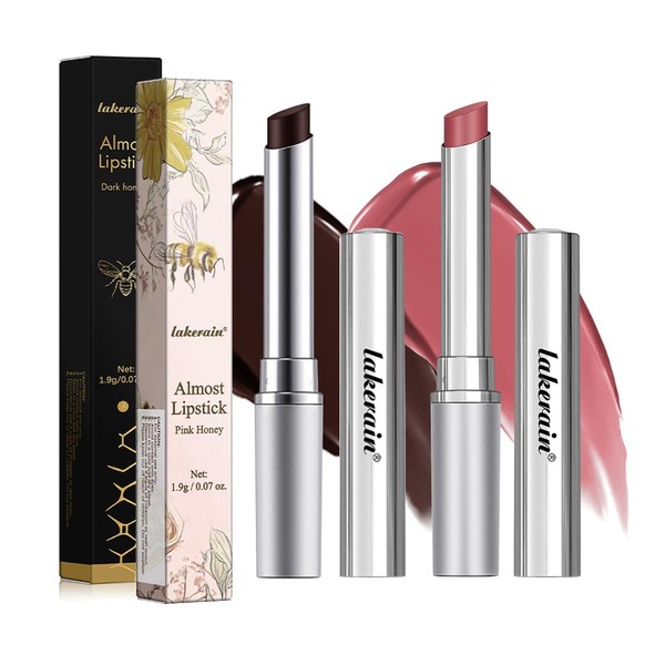 JIMYAUQIN 2Pcs Tinted Lip Balm with Hydration - Natural Glossy