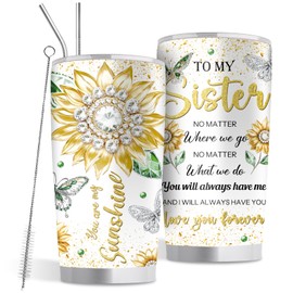 Goiicoln Sister 20oz Tumbler Gift, Sister Gifts from Sister, Sisters Tumbler Cup, Sister Birthday Gift Ideas from Best Friends Bestie, Sister Mothers Day Gifts for Women, 20oz Sisters Tumbler