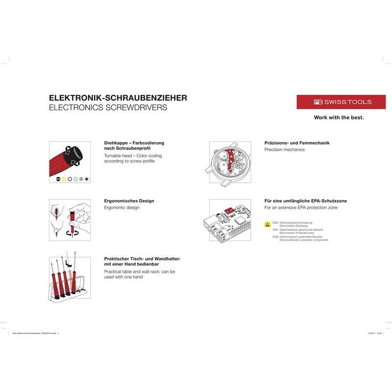 PB Swiss Tools 8640esd Swiss Grip ESD Precision Screwdriver Set