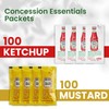 Concession Essentials Ketchup and Mustard Packets, 200 Count, 100 Each
