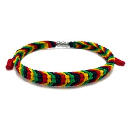 LAMIBEE Country Proud, Country Flag Color Tibetan Wrist Wrap Bracelet, Amulet and Boho Style Rope Bracelet and Bangles for Women, Men, String Thread Bracelets, crystal