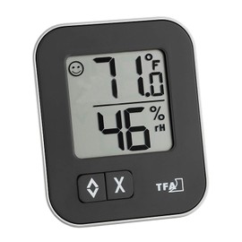 TFA Dostmann Moxx 30.5026 Digital Thermo-Hygrometer for Room Climate Control, Humidity Meter, Indoor Temperature, for Indoor Use, Black