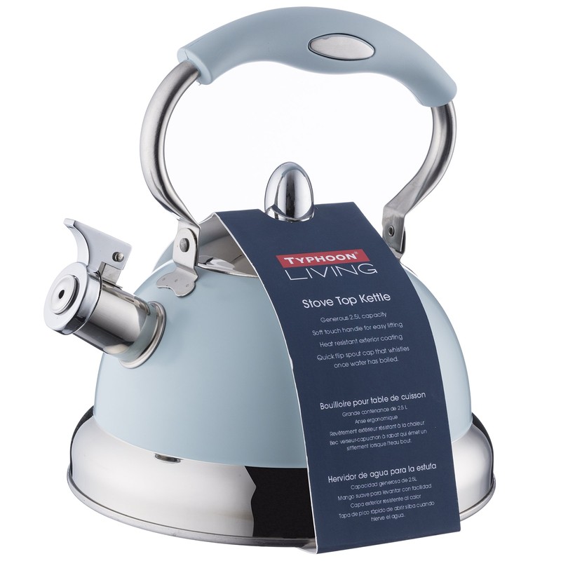 Typhoon Living Stovetop Whistling Kettle with Folding Handle, 2.5 Litre,
