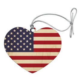 GRAPHICS & MORE United States of America American USA Flag Heart Love Wood Christmas Tree Holiday Ornament