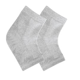 2 Pairs Moisturizing Heel Socks for Dry Cracked Heel Toeless Gel Socks Foot Care Hydration and Repair (Grey, 2 Pairs)