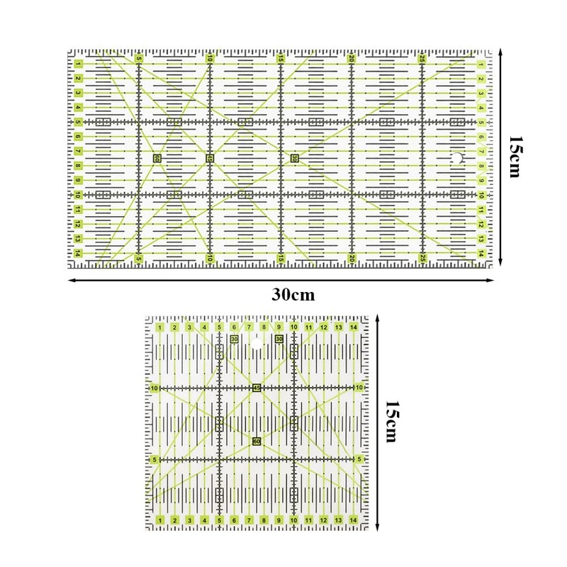 Vasemele Pack of 2 inch ruler patchwork ruler 15 cm