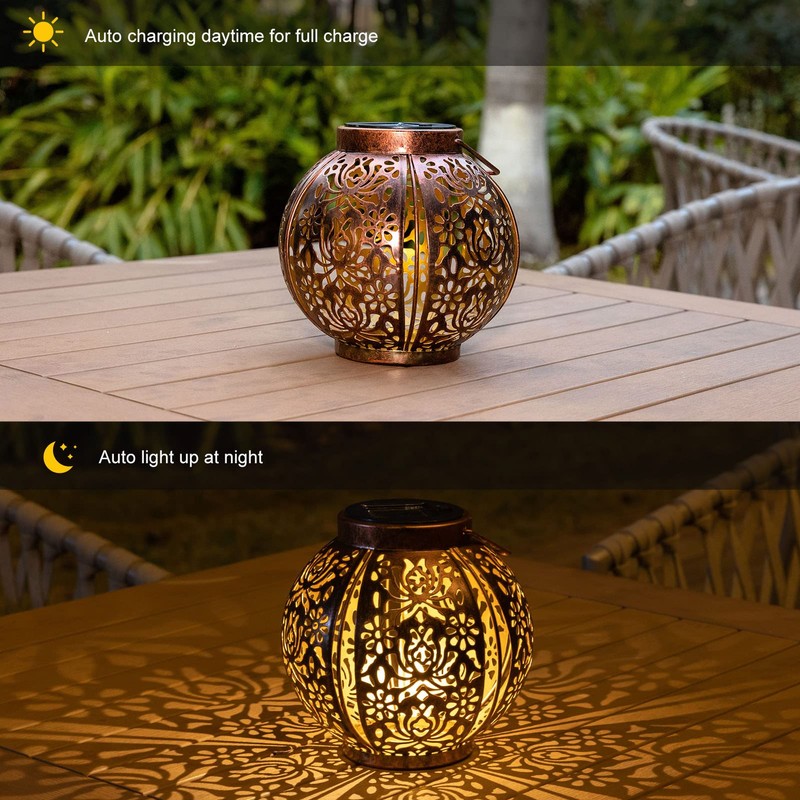 2 Pack Solar Table Lanterns - Solar Hanging Outdoor Lanterns