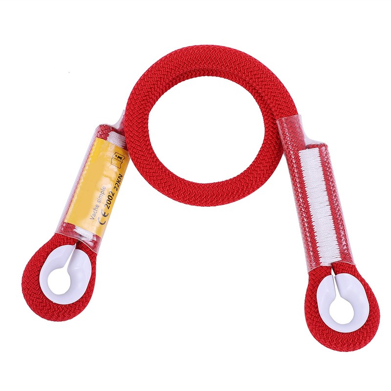 60/120/150cm Outdoor Survival Climbing Safety Rope with Ring Bearing(Red 150cm)