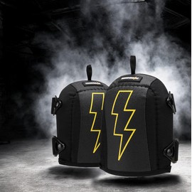 Thunderbolt - Knee Pads Suitable for Construction, Flooring, Sanitary, Cleaning - Garden Knee Pads, Non-Slip Leather, Lightweight, Comfortable, Knee Pads, Adjustable Straps and Quick Clip Closure