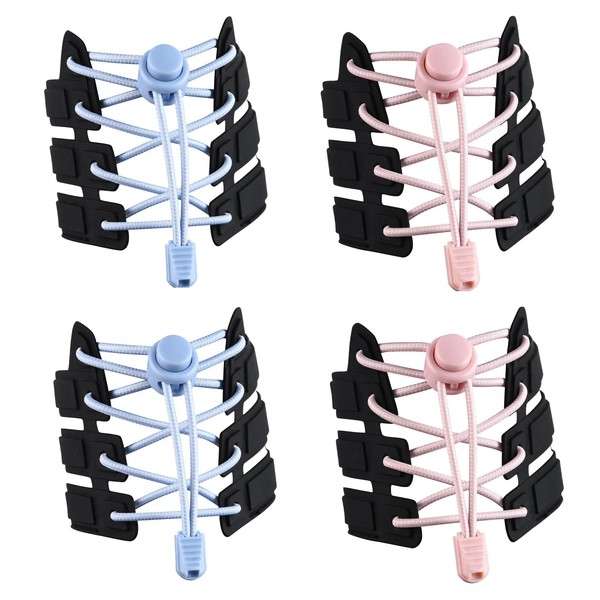 flintronic Elastic Shoelaces Pack of 4 with Quick Release Adjustable