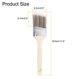 HARFINGTON 2pcs Paint Brushes 2.5" Angle Paint and Chip Brushes with Wooden Handle for DIY Paint Flat Art Furniture Fences Deck Wall Trim, Brown