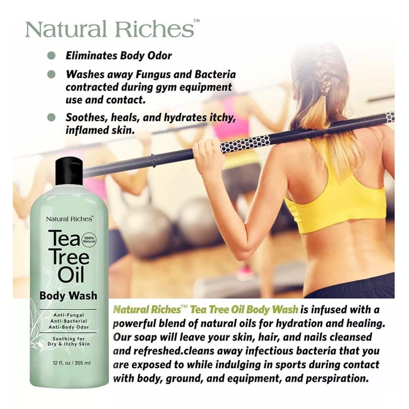 Natural Riches Aceite De Té Antifúngico Para El Cuerpo, Jabón