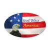CafePress God Bless America Oval Car Magnet, Euro Oval Bumper
