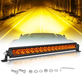 18 Inch Light Bar Amber, SWATOW INDUSTRIES 18" Screwless Slim LED Light Bar Spot Flood Single Row Driving Bumper Lights Fog Lights for F150 Wrangler Ram Toyota Chevy Truck UTV ATV SUV