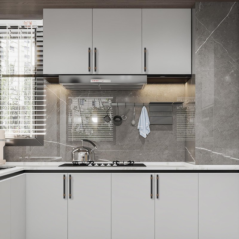 Asidrama 10 Pack 5 Inch(128mm) Knurled Matte Black and Champagne