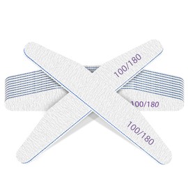 MOXYOY 10PCS Nail Files, 100/180 Grit Double-Sided Emery Boards, Washable Professional Nail File Tools for Home & Salon Use (Blue)