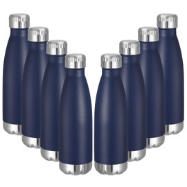 VEGOND 17oz Stainless Steel Water Bottles Bulk, Reusable Metal Sports Water Bottle Keeps Drink Hot and Cold, BPA Free Double Wall Vacuum Cola Shape Insulated Water Bottles for Camping Gym, 8 Pack