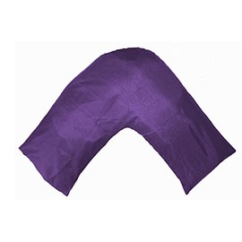 Gyulin Silky Soft Satin Soild Envelope Style V Shaped/Tri/Boomerang Pillow Cover Pillowcase Pillow Protector Cushion Cover for Orthopaedic/Pregnancy/Nursing Pillows,Only Cover No Insert Purple