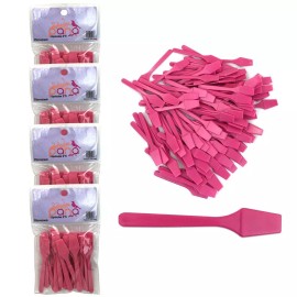 PANA 4 Packs Pana 2.5" Pink Small Plastic Makeup Cosmetic Facial Mask Spatula Scoop