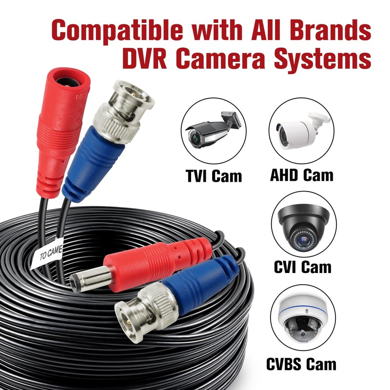 SHD 33Feet BNC Vedio Power Cable Camera Video BNC Cable