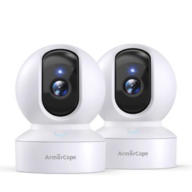 Armorcope Pet Camera, 2K HD Dog Camera with Phone APP, 360° Pan/Tilt View Puppy Cam, One Click Call for Baby Monitor, MagivPix Night Vision,Motion Tracking Alarm with Cloud/Local SD -2 Pack