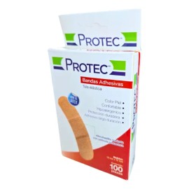 Pack 4 Cajas De Curitas Adhesivas Protec (400 Pzas)