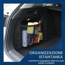 GXGM 2 Pezzi Rete Portaoggetti Auto Tasca Organizer con 2 Adesivi, Rete Bagagliaio Auto per Car Sedile Groceries, Tasca Telo Protettivo Mesh Net per Universale per SUV, Truck, 30 x 25 cm