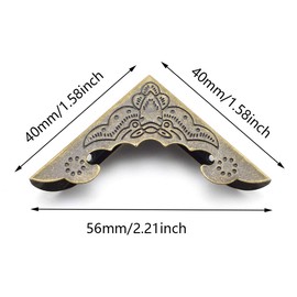 SDTC Tech 20-Pack Metal Book Corner Protector 4mm Inner Height Book Corner Edge Cover for Scrapbook Photo Album Menu Folder