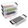 SUMTree Set of 4 Plastic Pencil Boxes Stackable Desk Organiser