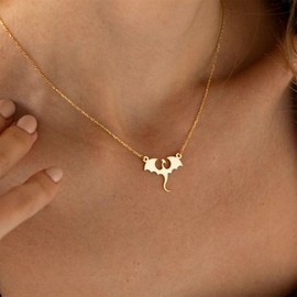 SERYNOW Stainless Steel Dragon Necklace for Women Men, Minimalist Cool Dragon Pendant Necklace Gift