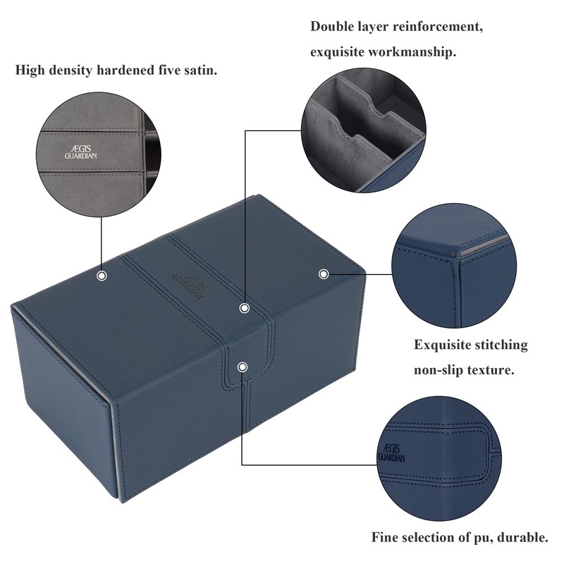 AEGIS GUARDIAN Card Deck Box Hold 200+ Double Sleeved Cards,