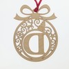 Laser cut Christmas tree bauble decoration: Letter D