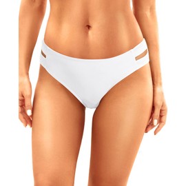 Zmart Strappy Low Rise Bikini Bottoms - Women Full Coverage Swim Bathing Suit Bottom Swimsuits Bottom White