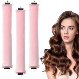 3 Stück Locken Ohne Hitze Lockenstab für Große Wellen Lockenwickler über Nacht Hair Curler DIY Haare Frisurenset für Langes Mittleres Haar(Rosa)
