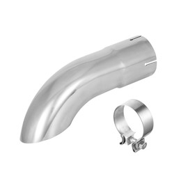 SVULK 2.75 Inch Inlet Turn Down Exhaust Tip, 2.75" ID, 10"/254mm Overall Length, Stainless Steel Universal Diesel Turn Down Tailpipe Tip with Seal Clamp, Clamp On & Polished
