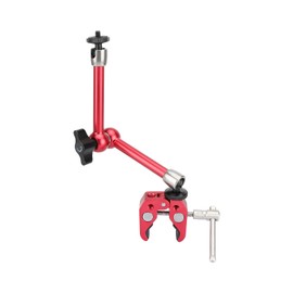 CAMVATE 10" Magic Arm Articulating Super Crab Clamp for Monitor LED Flash Lights(Red) - 3118