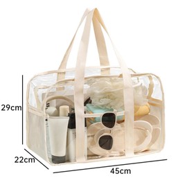 siawadeky Pool Bag, Plastic Bag, Transparent, Large Capacity, Waterproof, Handbag, Clear Bag, Shoulder Bag, PVC Cosmetics, Spa Bag, For Work, Travel, Change of Clothes, Lightweight, For Hot Springs
