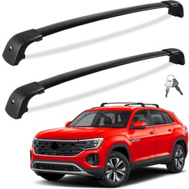 Tuyoung 220lbs Lockable Roof Rack Cross Bars Compatible with Volkswagen VW Atlas Cross Sport 2020 2021 2022 2023 2024, Heavy Duty Anti-Theft Aluminum Rails Crossbars Cargo Carrier Bag