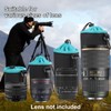4Pcs Camera Lens Case Bag,4 Sizes Blue Water Resistant Protective