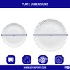 EJY IMPORT Uncoated Paper Plates, Daily Disposable Plates, White Dinner