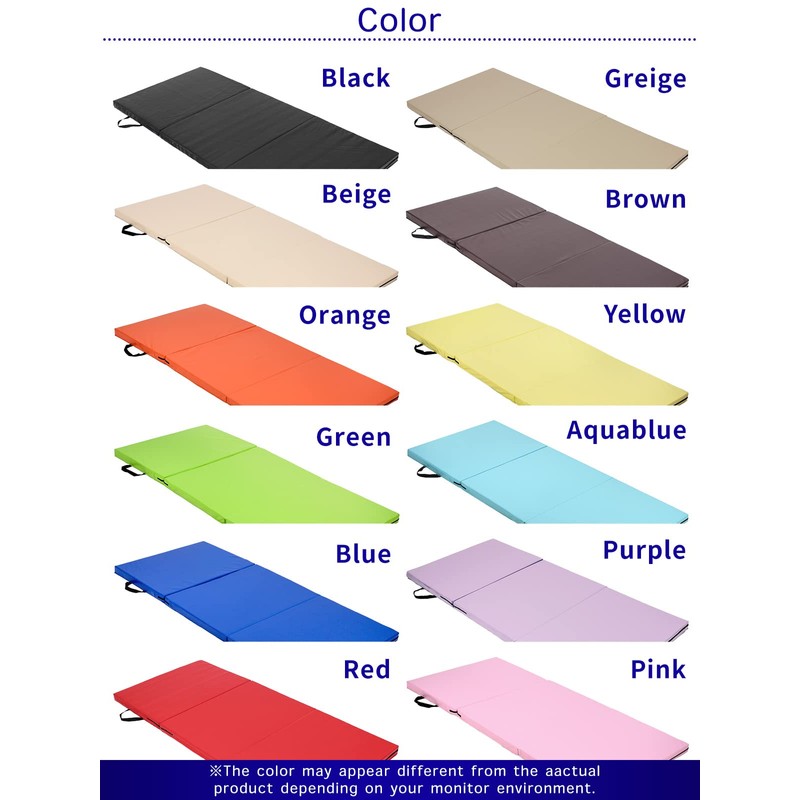 KaRaDaStyle Gymnastics Mat 4-Folding Stretch Mats 71"x31"x2" Exercise Muscle Training