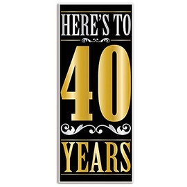 Beistle Here's to 40 Years Door Cover- 1 pc