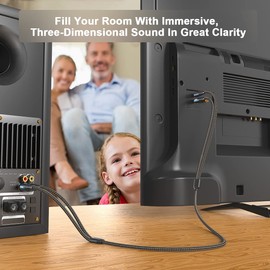 EMK 2RCA Cable Subwoofer Cable RCA Cable 2RCA to 2RCA Aluminum Housing RCA Red to RCA White Male Plug Stereo Audio Cable for Smart-TV, Soundbar, Game Consoles, Speakers (5Meter)