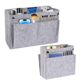 Indrnif Pack of 2 Felt Bag Organiser, Handbags, Interior Organiser, Handbag Organiser Insert with Multiple Compartments, Bag Organiser, Handbag, Cosmetic Bag Organiser (30 x 20 x 10/18 x 17 x 7 cm