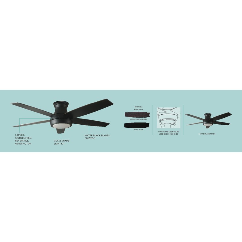Good Housekeeping 52" Lanier Falls Ceiling Fan with Reversible Blades,